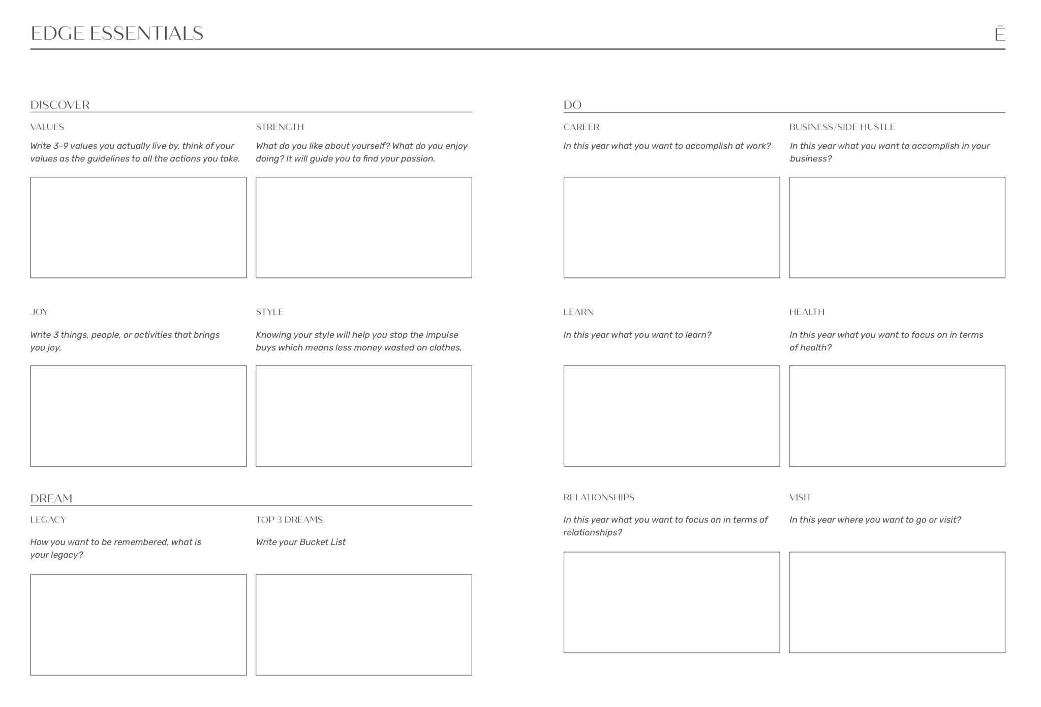 Essentials Weekly Planner